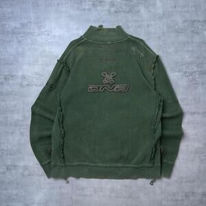 Y2K Descente 00s Embroidered DNA green zip up Jacket